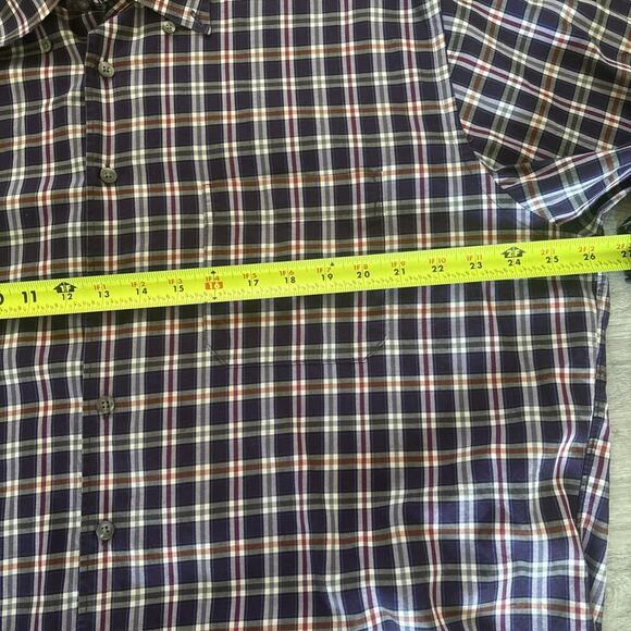 Scott Barber Button Down Shirt Mens Size XL Window Pane Plaid Long Sleeve - Picture 3 of 7